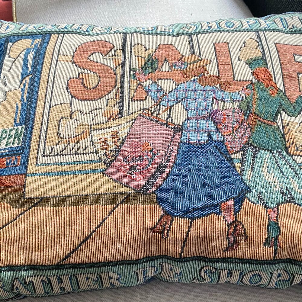 Vintage Decorative I'd Rather Be Shopping Tapestry Accent Jacquard Throw Pillow